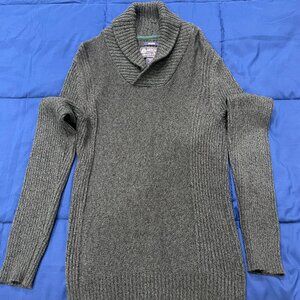 American Rag Shawl Collar Sweater - Size Medium - Gray Marled Knit